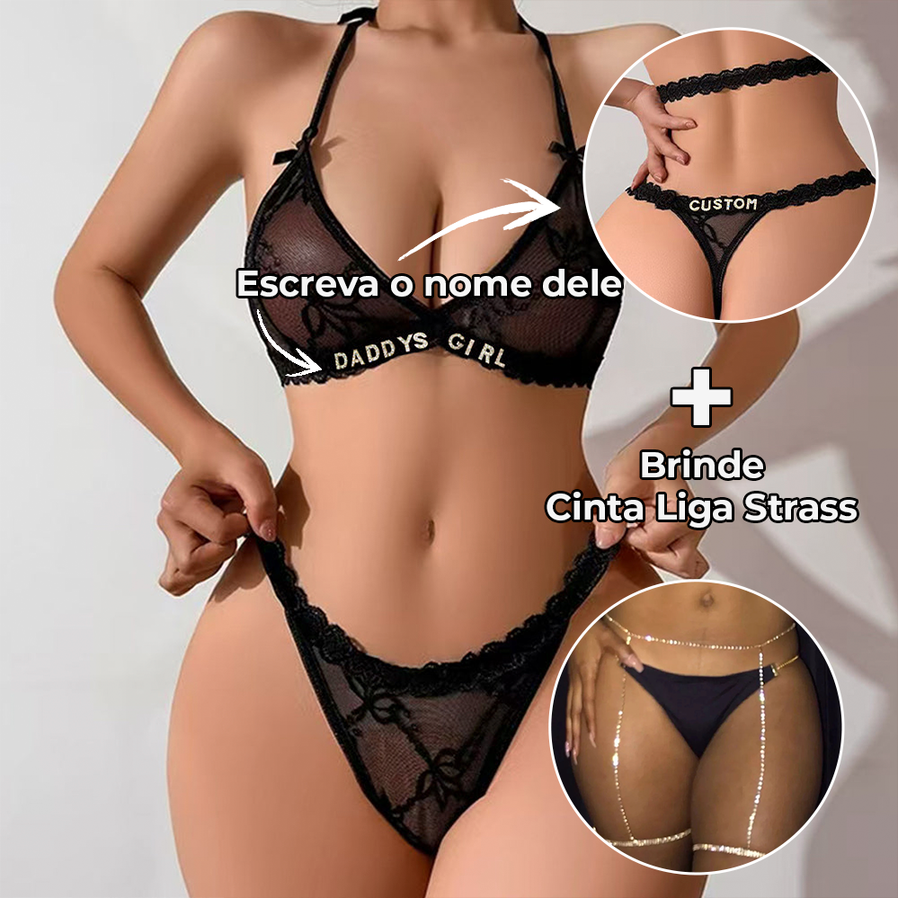 Conjunto de Strass Personalizado (+ Cinta liga de Strass Grátis)